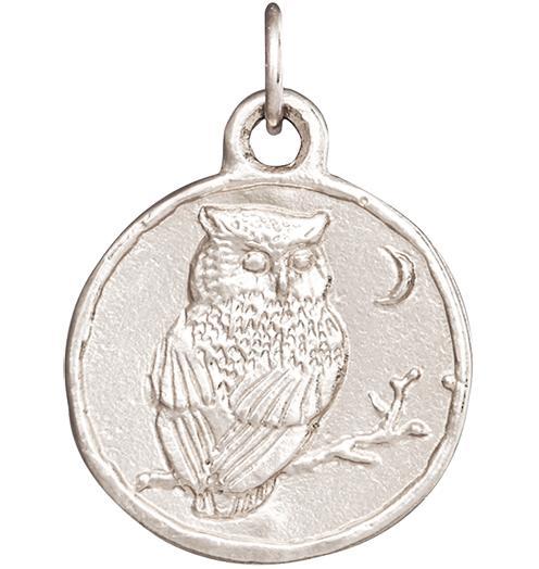 Owl Coin Charm Jewelry Helen Ficalora 14k White Gold