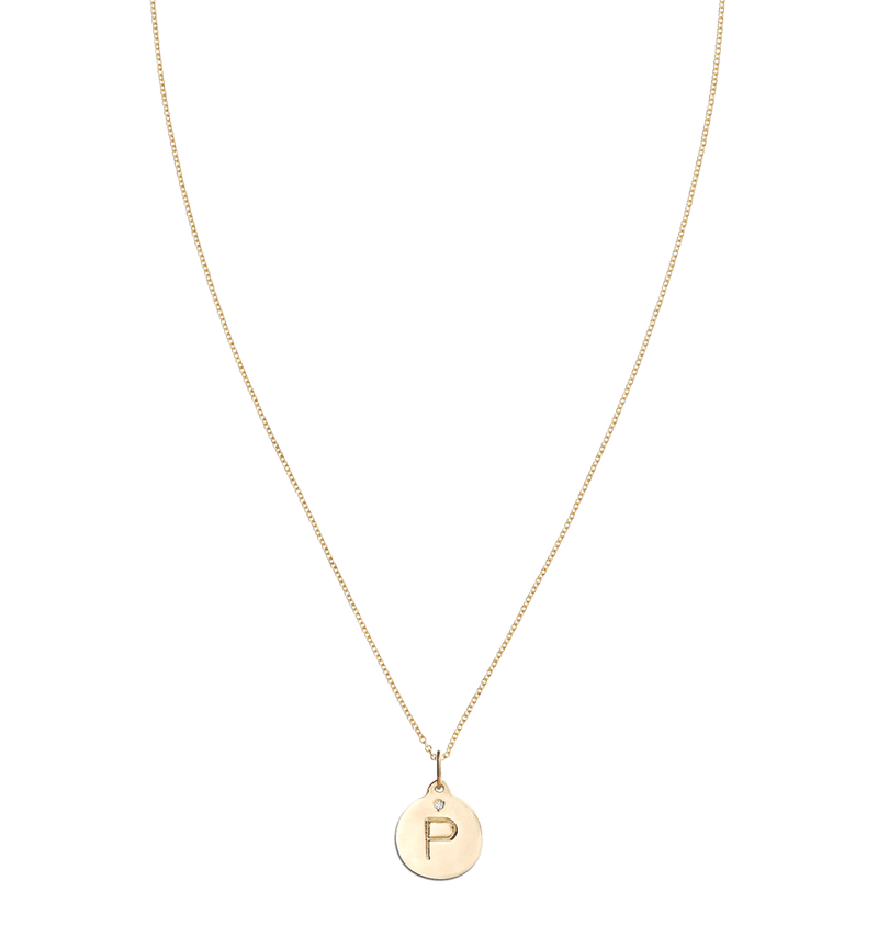 "P" Alphabet Charm With Diamond -  - Jewelry - Helen Ficalora - 5