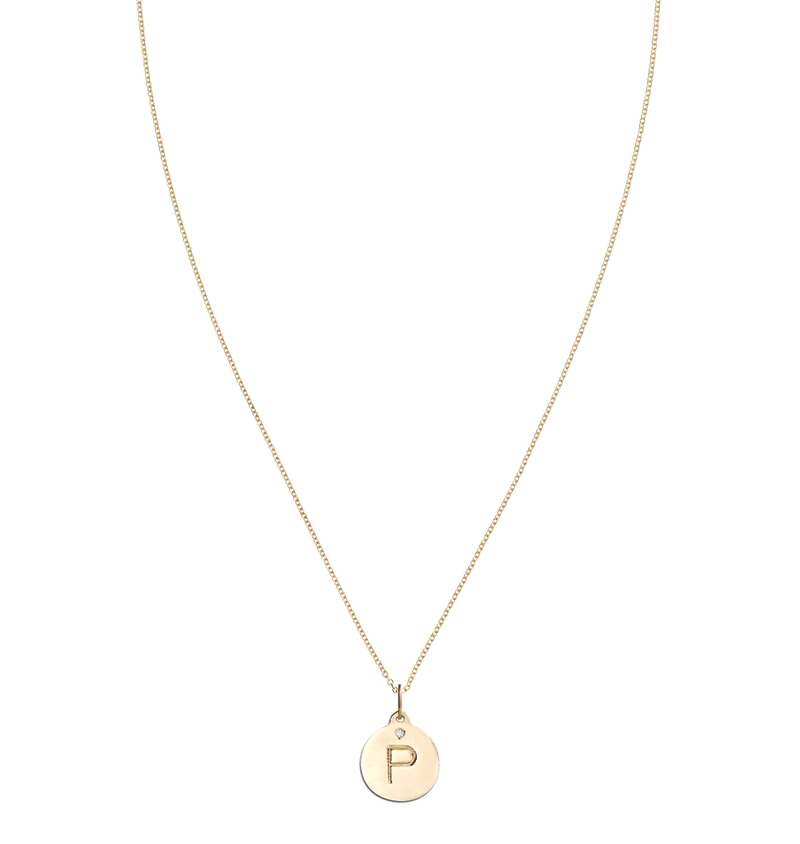 "P" Alphabet Charm With Diamond -  - Jewelry - Helen Ficalora - 5