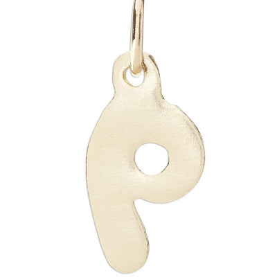 "P" Bubble Letter Charm Jewelry Helen Ficalora 14k Yellow Gold