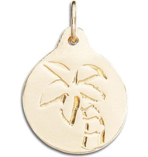 Palm Tree Disk Charm Jewelry Helen Ficalora 14k Yellow Gold For Necklaces And Bracelets