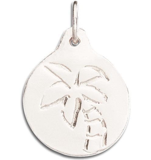 Palm Tree Disk Charm Jewelry Helen Ficalora 14k White Gold For Necklaces And Bracelets