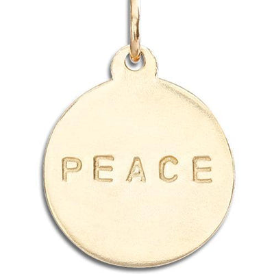 "Peace" Disk Charm Jewelry Helen Ficalora 14k Yellow Gold