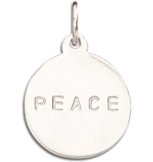 "Peace" Disk Charm Jewelry Helen Ficalora 14k White Gold