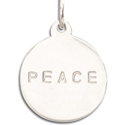 "Peace" Disk Charm Jewelry Helen Ficalora 14k White Gold