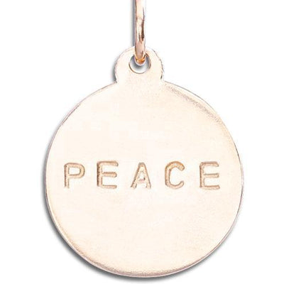 "Peace" Disk Charm Jewelry Helen Ficalora 14k Pink Gold