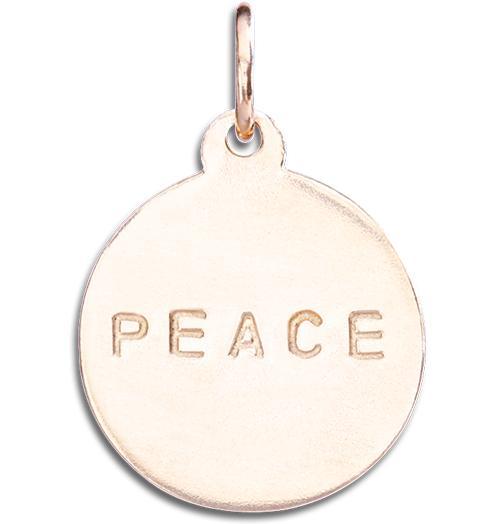 "Peace" Disk Charm Jewelry Helen Ficalora 14k Pink Gold