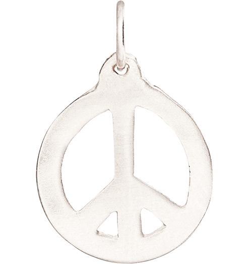 Peace Sign Cutout Charm Jewelry Helen Ficalora 14k White Gold