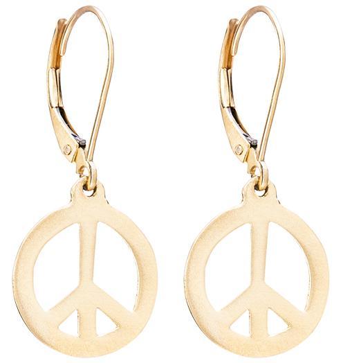 Helen Ficalora Gold Peace Sign Dangle Earrings