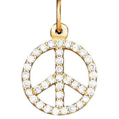 Helen Ficalora 14k Gold Peace Sign Diamond Charm for Necklaces & Bracelets
