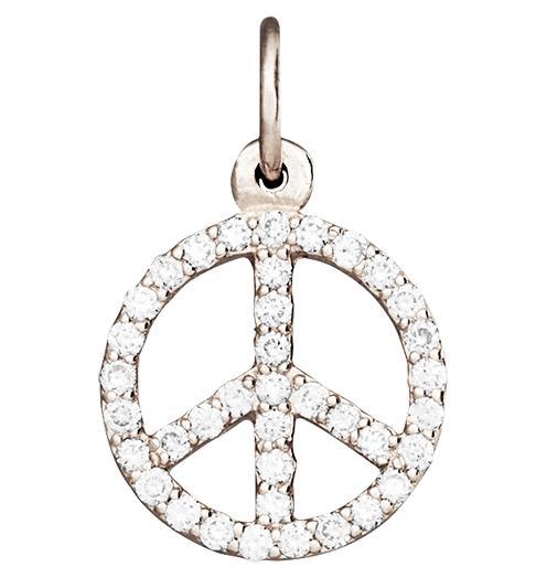 Helen Ficalora 14k White Gold Peace Sign Diamond Charm for Necklaces & Bracelets