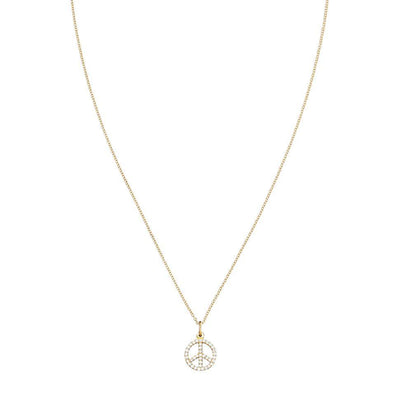 Helen Ficalora 14k Gold Peace Sign Diamond Charm for Necklaces & Bracelets