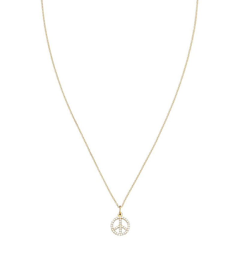 Helen Ficalora 14k Gold Peace Sign Diamond Charm for Necklaces & Bracelets