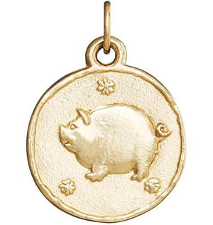 Pig Coin Charm Jewelry Helen Ficalora 14k Yellow Gold