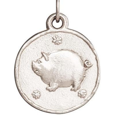 Pig Coin Charm Jewelry Helen Ficalora 14k White Gold