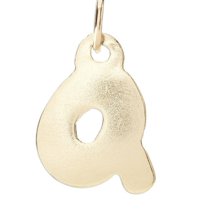 Solid Puffy Bubble Letter Charm B / 14K Yellow Gold