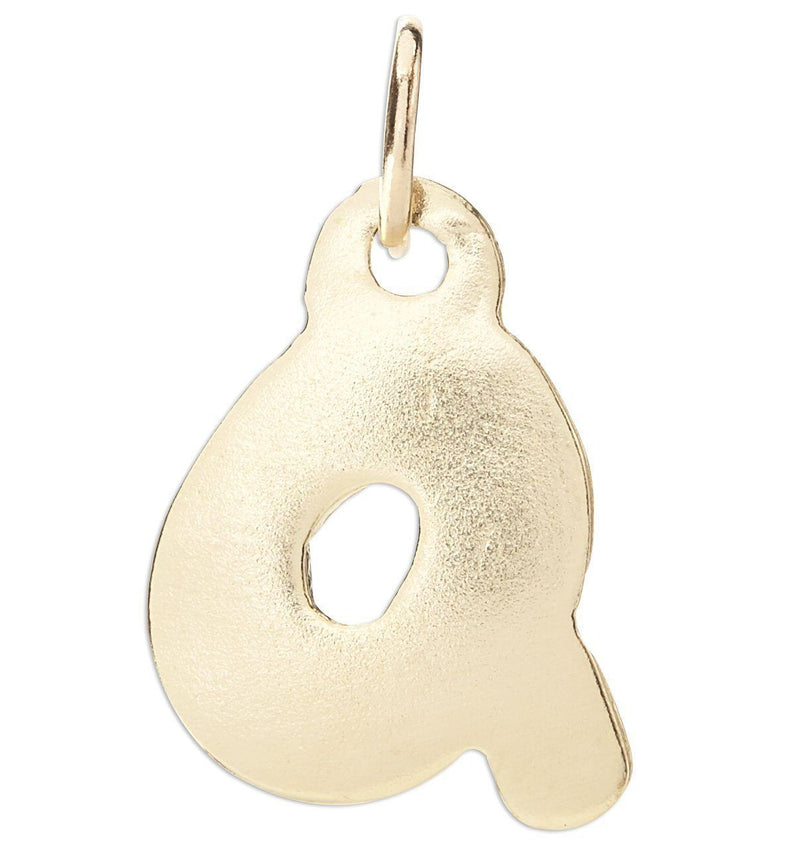"Q" Bubble Letter Charm Jewelry Helen Ficalora 14k Yellow Gold