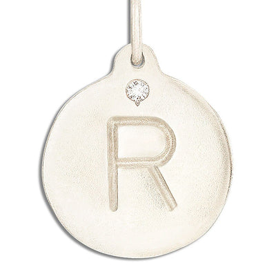 "R" Alphabet Charm With Diamond Jewelry Helen Ficalora 14k White Gold For Necklaces And Bracelets