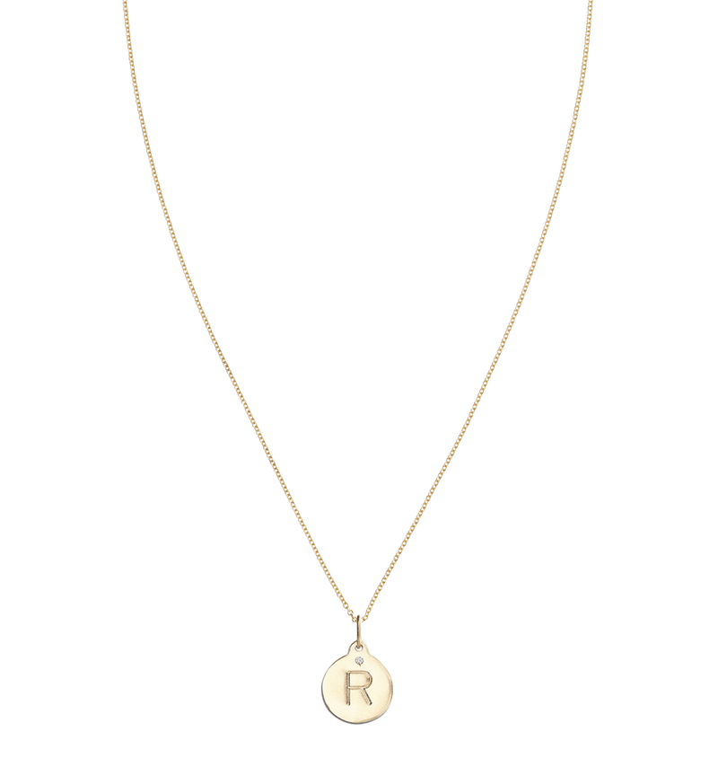 "R" Alphabet Charm With Diamond -  - Jewelry - Helen Ficalora - 5