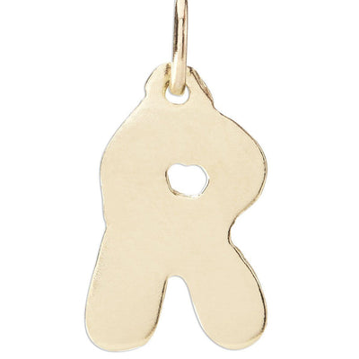 "R" Bubble Letter Charm Jewelry Helen Ficalora 14k Yellow Gold
