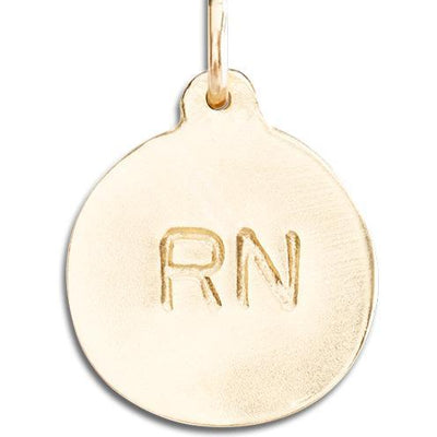"RN" Disk Charm Jewelry Helen Ficalora 14k Yellow Gold For Necklaces And Bracelets