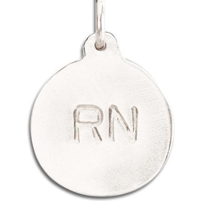 "RN" Disk Charm Jewelry Helen Ficalora 14k White Gold For Necklaces And Bracelets
