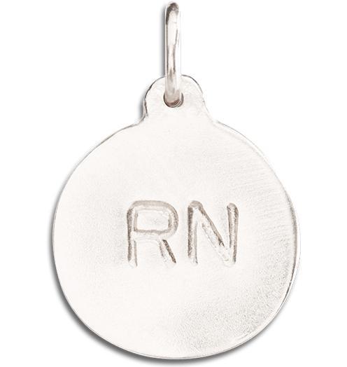 "RN" Disk Charm Jewelry Helen Ficalora 14k White Gold For Necklaces And Bracelets