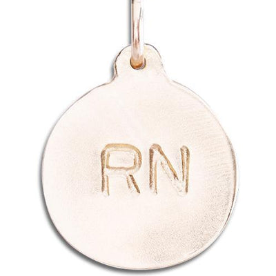 "RN" Disk Charm Jewelry Helen Ficalora 14k Pink Gold For Necklaces And Bracelets