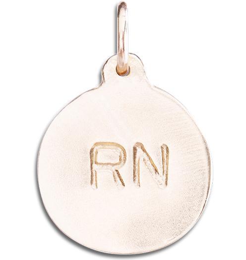 "RN" Disk Charm Jewelry Helen Ficalora 14k Pink Gold For Necklaces And Bracelets