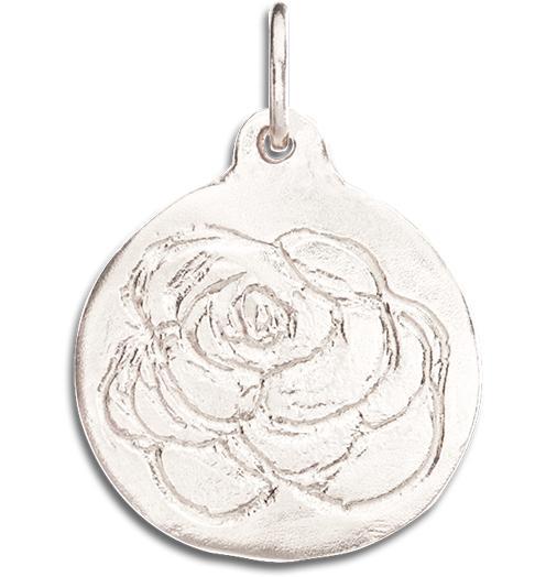 Rose Disk Charm Jewelry Helen Ficalora 14k White Gold