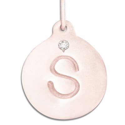 "S" Alphabet Charm With Diamond Jewelry Helen Ficalora 14k Pink Gold For Necklaces And Bracelets