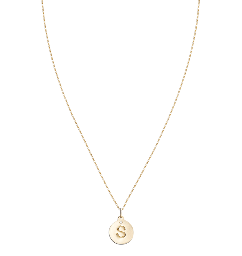 "S" Alphabet Charm With Diamond -  - Jewelry - Helen Ficalora - 5
