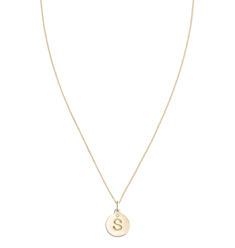 "S" Alphabet Charm With Diamond -  - Jewelry - Helen Ficalora - 5