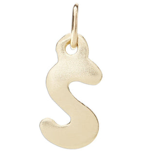 "S" Bubble Letter Charm Jewelry Helen Ficalora 14k Yellow Gold