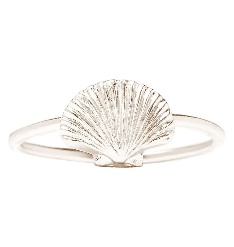 Helen Ficalora 14k White Gold Stacking Scallop Shell Ring