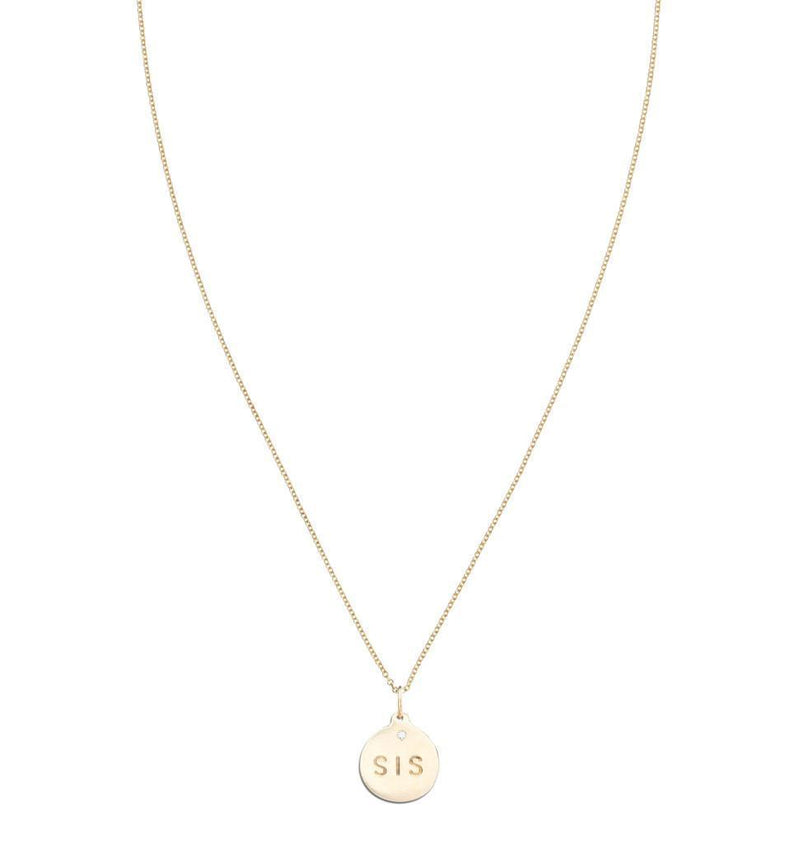 "Sis" Disk Charm With Diamond Jewelry Helen Ficalora For Necklaces And Bracelets