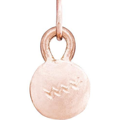 Small Aquarius Zodiac Charm Jewelry Helen Ficalora 14k Pink Gold