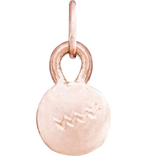 Small Aquarius Zodiac Charm Jewelry Helen Ficalora 14k Pink Gold