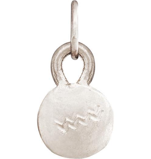 Small Aquarius Zodiac Charm Jewelry Helen Ficalora 14k White Gold