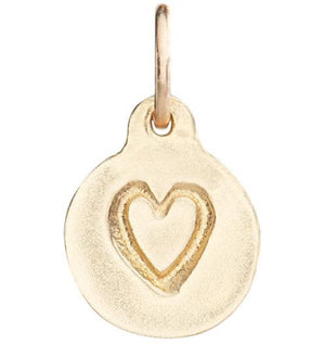 Small Heart Disk Charm Jewelry Helen Ficalora 14k Yellow Gold