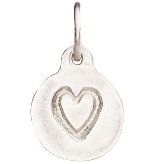 Small Heart Disk Charm Jewelry Helen Ficalora 14k White Gold