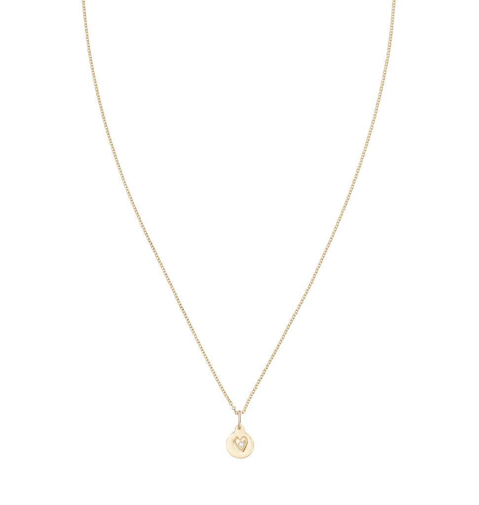 Small Heart Disk Charm With Diamond Jewelry Helen Ficalora
