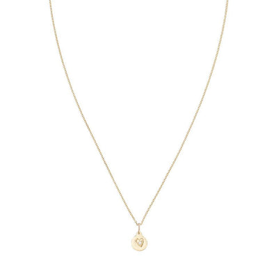 Small Heart Disk Charm With Diamond Jewelry Helen Ficalora 