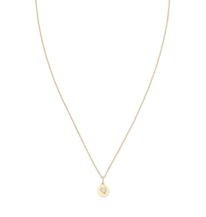 Small Heart Disk Charm With Diamond Jewelry Helen Ficalora 