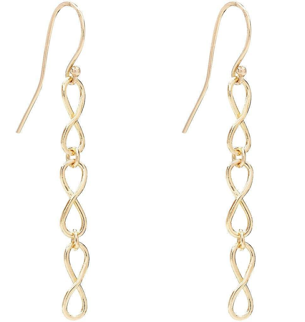 Small Infinity Dangle Earrings Jewelry Helen Ficalora 14k Yellow Gold