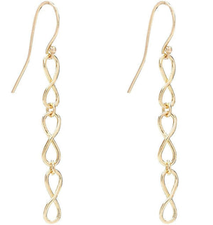 Small Infinity Dangle Earrings Jewelry Helen Ficalora 14k Yellow Gold