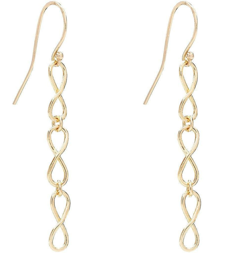 Small Infinity Dangle Earrings Jewelry Helen Ficalora 14k Yellow Gold