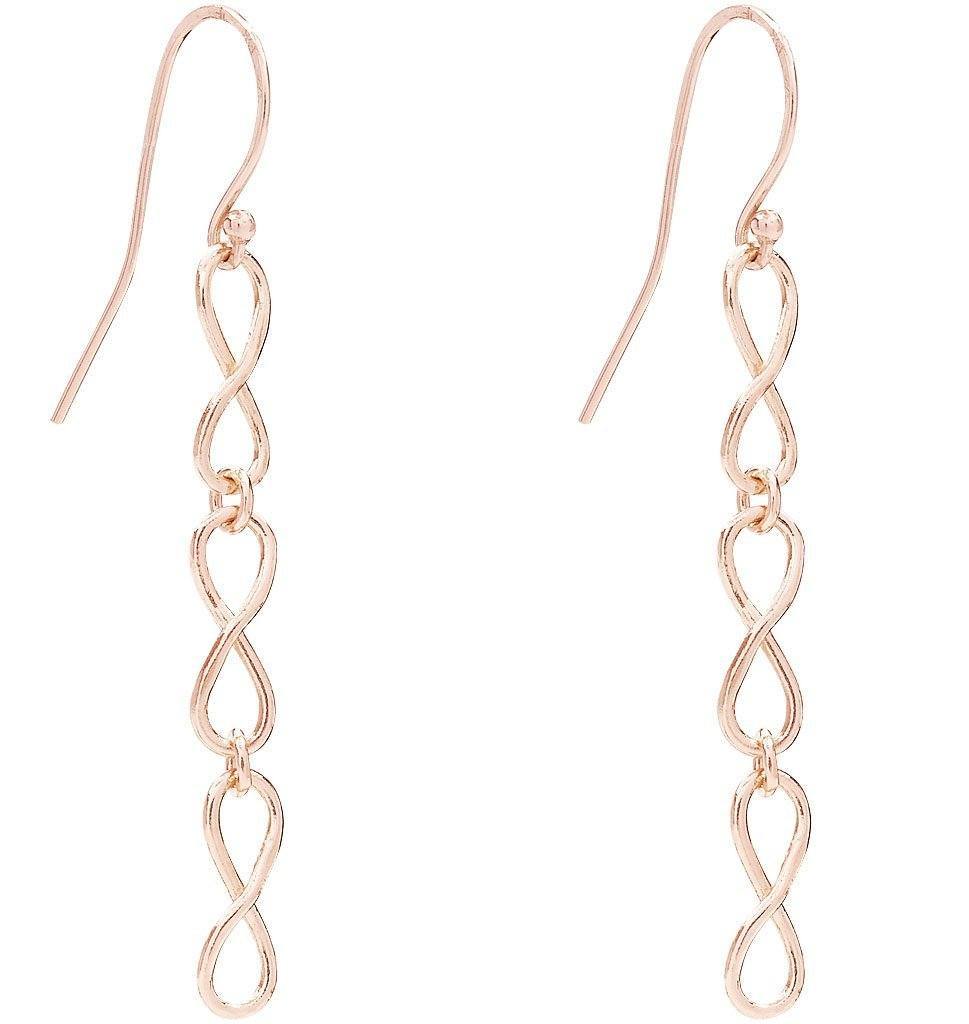 Small Infinity Dangle Earrings Jewelry Helen Ficalora 14k Pink Gold