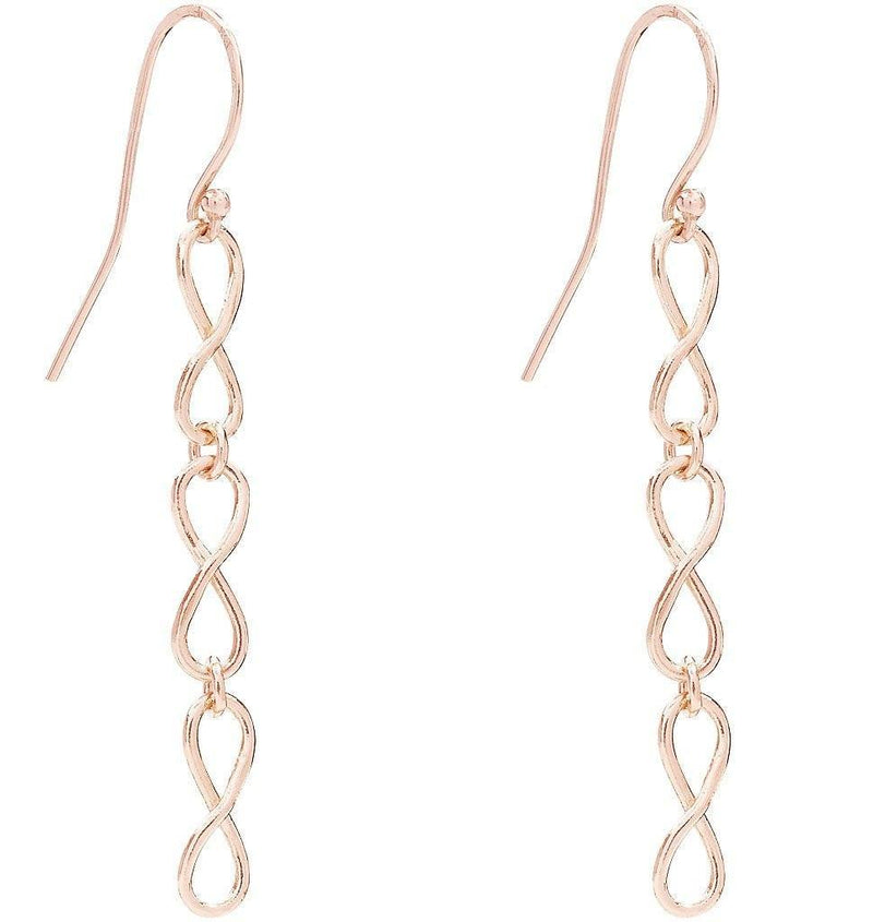 Small Infinity Dangle Earrings Jewelry Helen Ficalora 14k Pink Gold