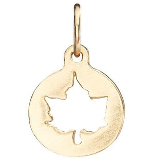 Small Maple Leaf Cutout Charm Jewelry Helen Ficalora 14k Yellow Gold